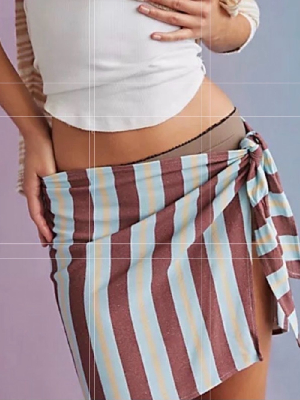 People Stripe Brown & Blue Linen Blend
Sarong (One Size)